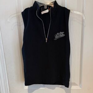 Harley-Davidson Black Zip-Up Sleeveless Top